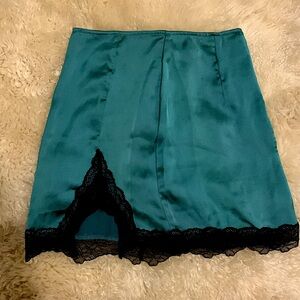 Mini Skirt with Black Lace detail & slit